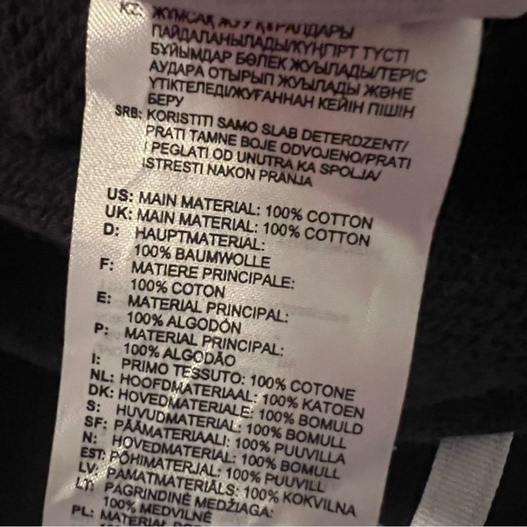 Adidas Cropped‎ Hoodie Women’s L Black 3 Stripe Sweatshirt Pullover Workout Gym - Picture 5 of 7